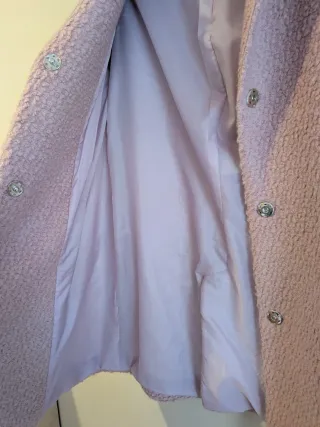 Abrigo rosa mezcla lana