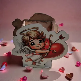 Caja de brochas con diseño de Cupido