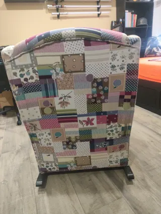 Sillón balancín mecedora patchwork multicolor