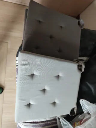 Cuscini per panca in tessuto grigio