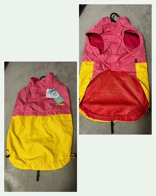 Chaqueta impermeable nueva sin usar amarillo-rosa.