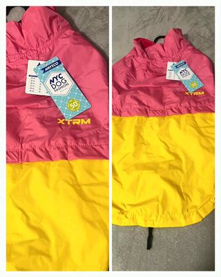 Chaqueta impermeable nueva sin usar amarillo-rosa.