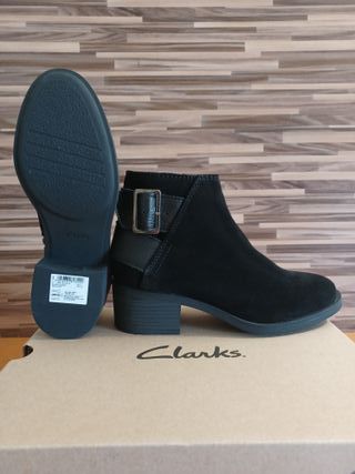 Botines Clarks Talla 37 Hebilla Negra