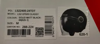Casco Moto LS2 Scooter Negro Talla-M