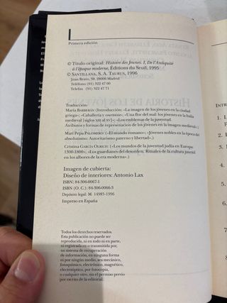 HISTORIA DE LOS JOVENES VOL. 1