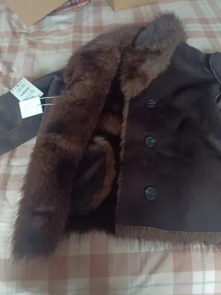 Chaqueta reversible de ante con pelo