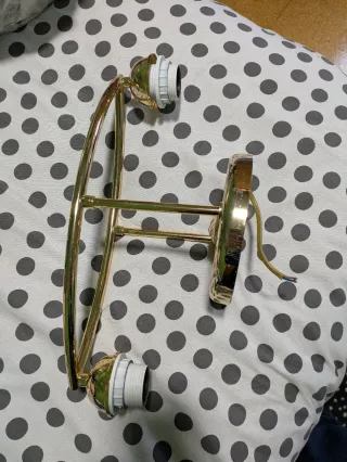 Lámpara de techo 2 focos azul y dorado