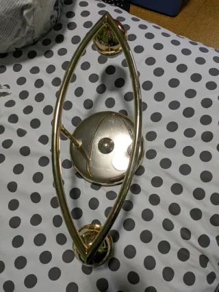 Lámpara de techo 2 focos azul y dorado