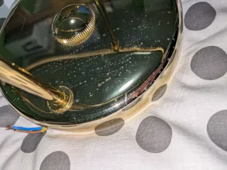 Lámpara de techo 2 focos azul y dorado