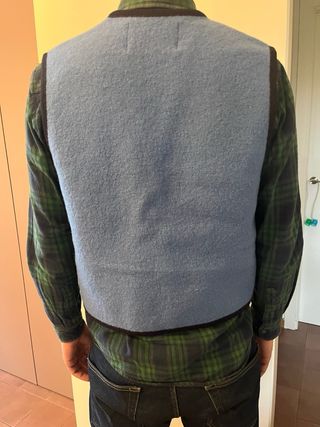 Chaleco lana austriaca beige/verde