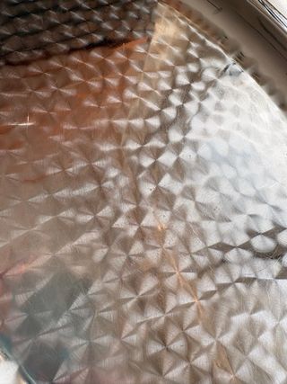 Vassoio Ovale Martellato con Manici Legno