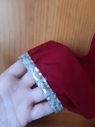 Conjunto fiesta rojo y plateado