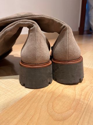 Botas de piel y pelo beige