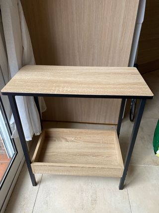 Mesa auxiliar madera y metal