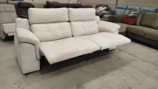 Sofá 3 plazas relax eléctrico beige