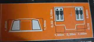 Tienda de campaña grande 2 habitaciones.