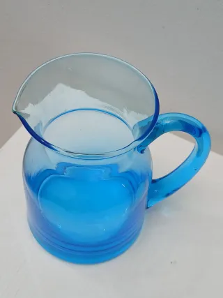 Caraffa vintage Murano blu trasparente
