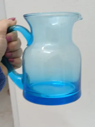 Caraffa vintage Murano blu trasparente