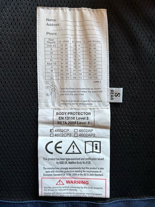 Chaleco Hípica Infantil Zaldi Level 3