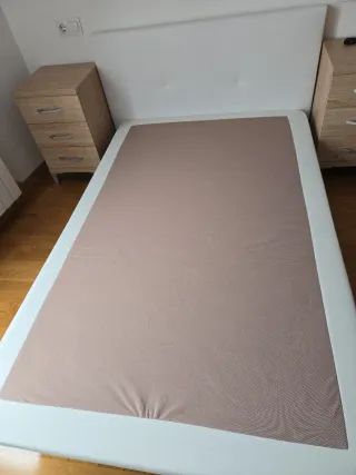 Colchon tapiflex, cabecero todo en polipiel blanco