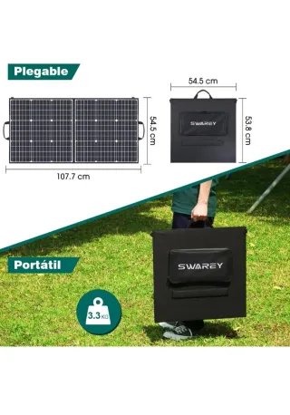 Batería Swarey 166Wh y Panel Solar 100W