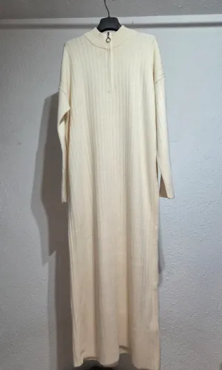Vestido largo Zara beige