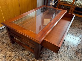 Mesa de centro madera y cristal