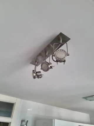 Lámpara de techo retro plateada