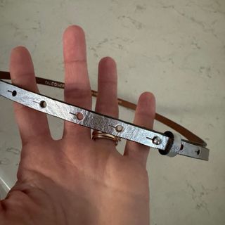 Falconeri Cintura Pelle Argento