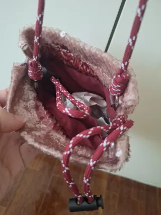 Bolso Parfois rosa y rojo con labios