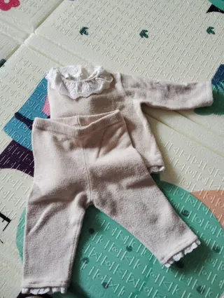 Conjunto bebé niña jersey y polaina
