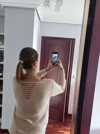 Jersey rosa palo con detalle en espalda