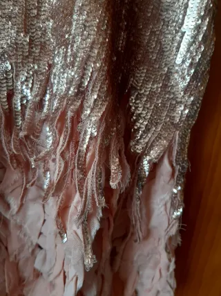 Falda elegante dorada y rosa