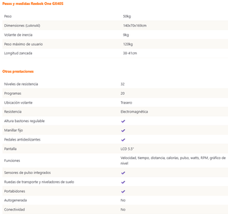 Bicicleta Elíptica Reebok GX40s