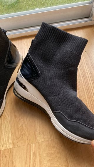 Zapatillas de Deporte de Calcetín Negro Mujer