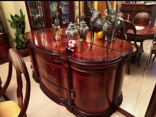 Comedor madera noble y cristal