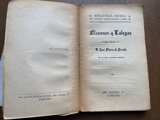 Blasones y talegas de José Ma de Pereda
