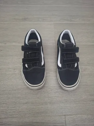 Zapatillas Vans Negras Velcro Niños,  talla 36