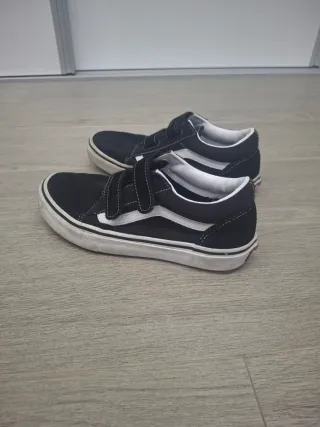 Zapatillas Vans Negras Velcro Niños,  talla 36