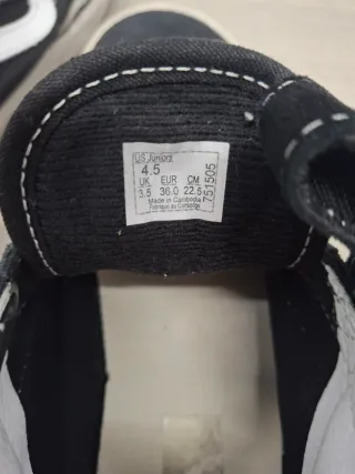 Zapatillas Vans Negras Velcro Niños,  talla 36