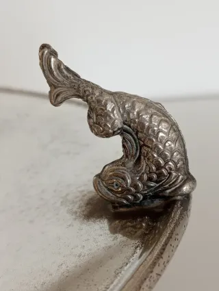 Centro de mesa/frutero plateado