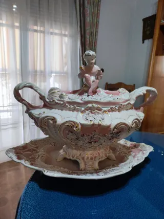 Sopera Vintage Adorno Cerámica Porcelana