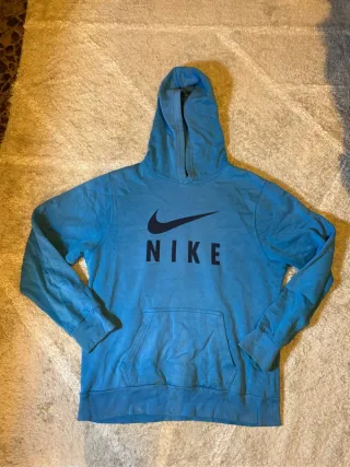 Sudadera Nike Azul con Logo Negro