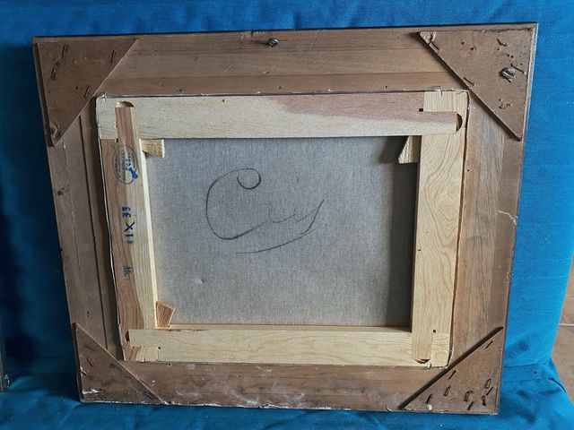 Pintura al óleo antigua paisaje. Firmado JCelaya.