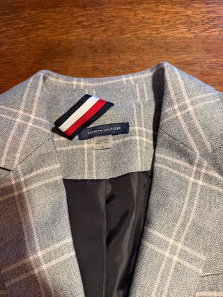 Abrigo / americana Tommy Hilfiger gris a cuadros