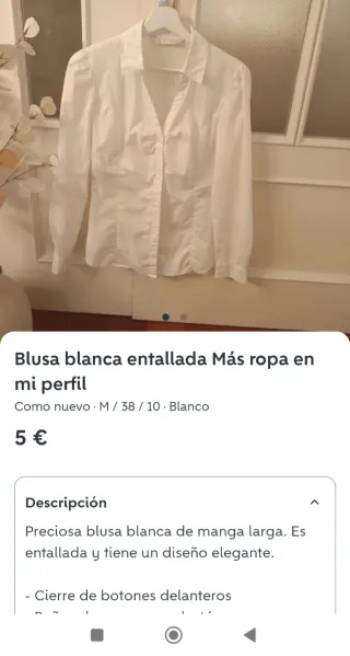 Blusa blanca entallada manga larga