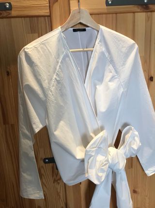 Camisa cruzada lazo Massimo Dutti Talla Única