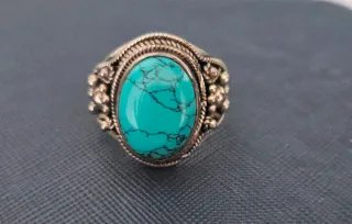 Anillo Plata Turquesa Ovalada
