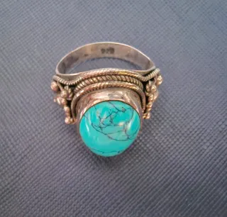 Anillo Plata Turquesa Ovalada