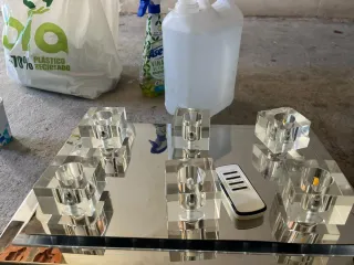 Juego 6 y 4 Candelabros Cristal y Metal, luces led